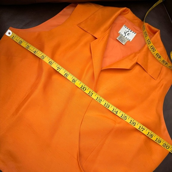 ICE Silk Orange Wrap Blouse Size Large - Picture 10 of 11